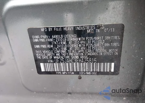 2014 Subaru Forester 2.5I Limited из США, поврежденный, VIN JF2SJAHC3EH425815